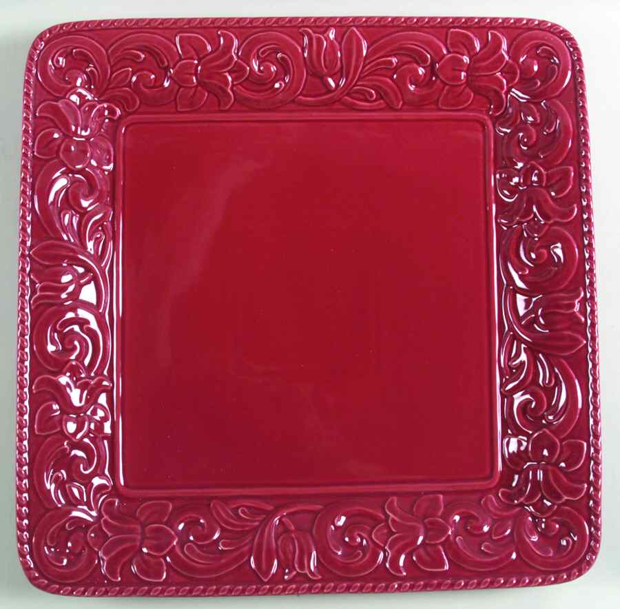 Florentine Burgundy 16" Square Serving Platter by Certified International-1