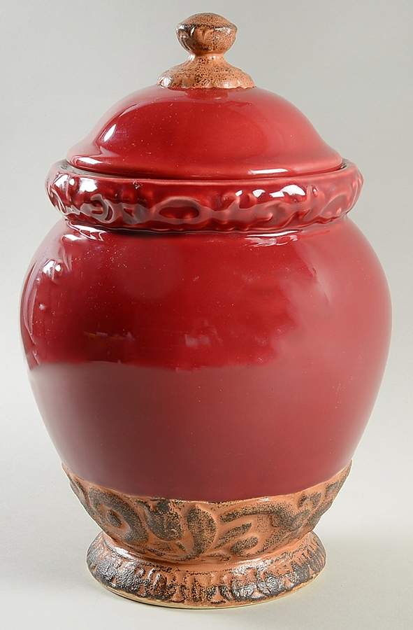 Florentine Burgundy Large Canister & Lid by Certified International-1