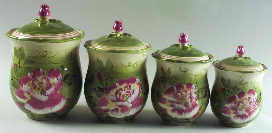Cottage Rose (4 Piece) Canister Set (Box Set) by Certified International-1