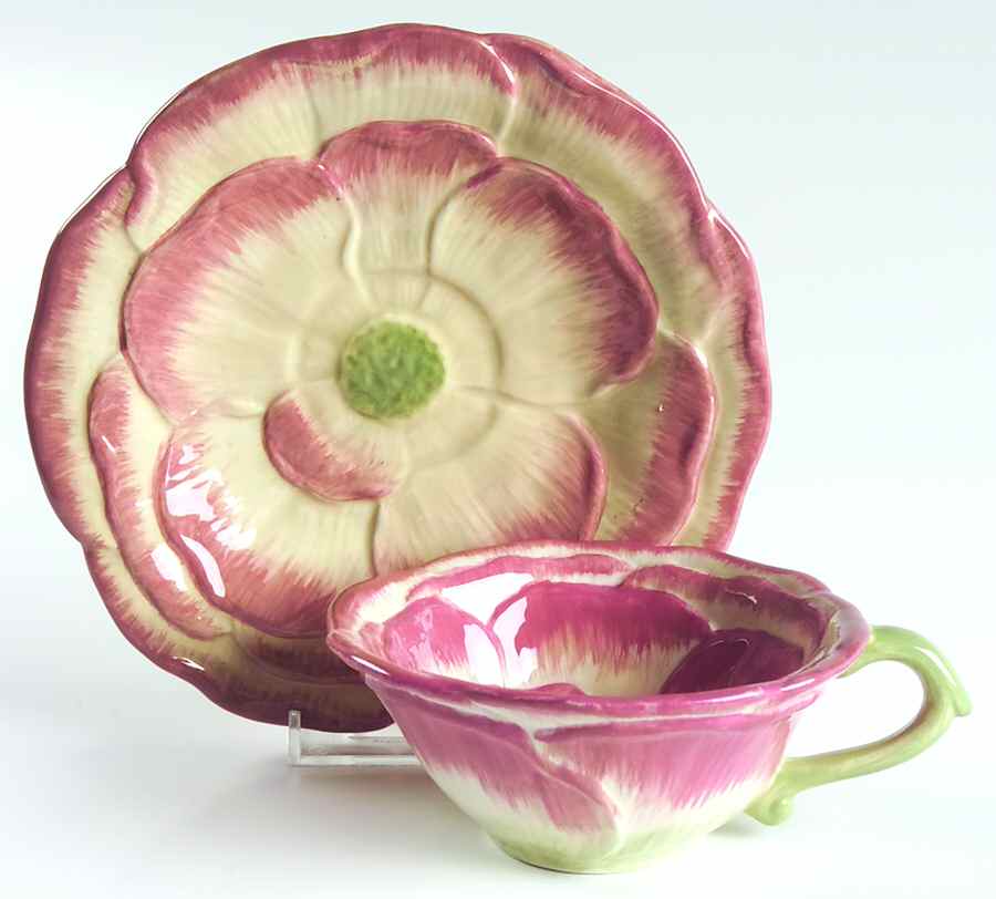 Cottage Rose Flat Cup & Saucer Set by Certified International-1