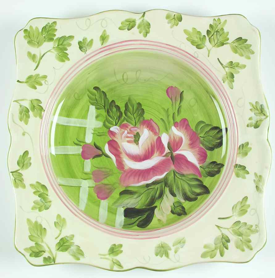 Cottage Rose 16" Square Serving Platter by Certified International-1