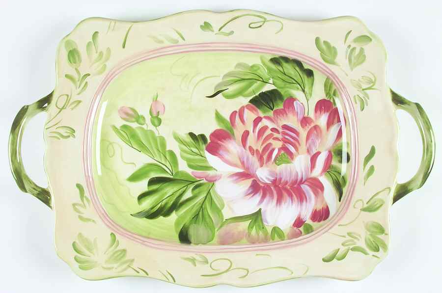 Cottage Rose 22" Rectangular Tray by Certified International-1