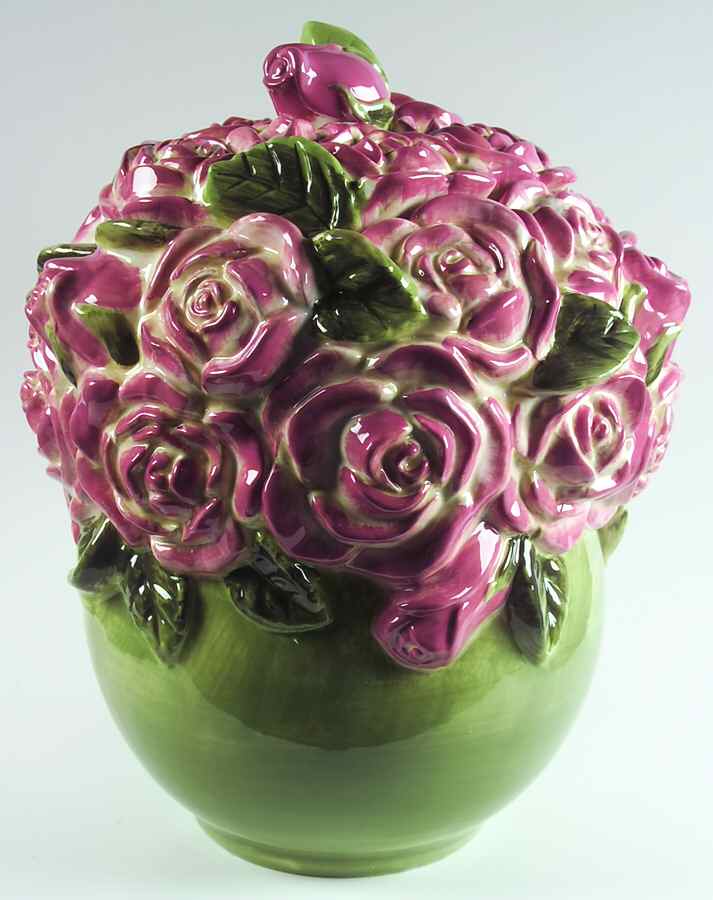 Cottage Rose Cookie Jar & Lid by Certified International-1