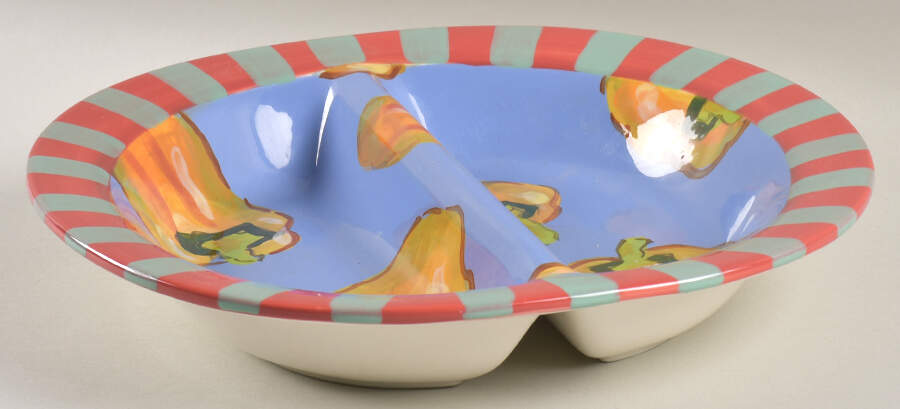 Gaspacho 11" Round Divided Vegetable Bowl by Certified International-1