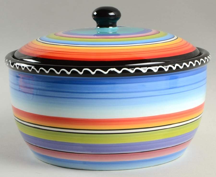 Serape Round Covered Vegetable by Certified International-1