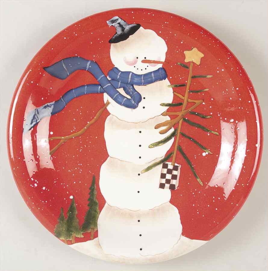 Hilltop Snowman 14" Chop Plate (Round Platter) by Certified International-1
