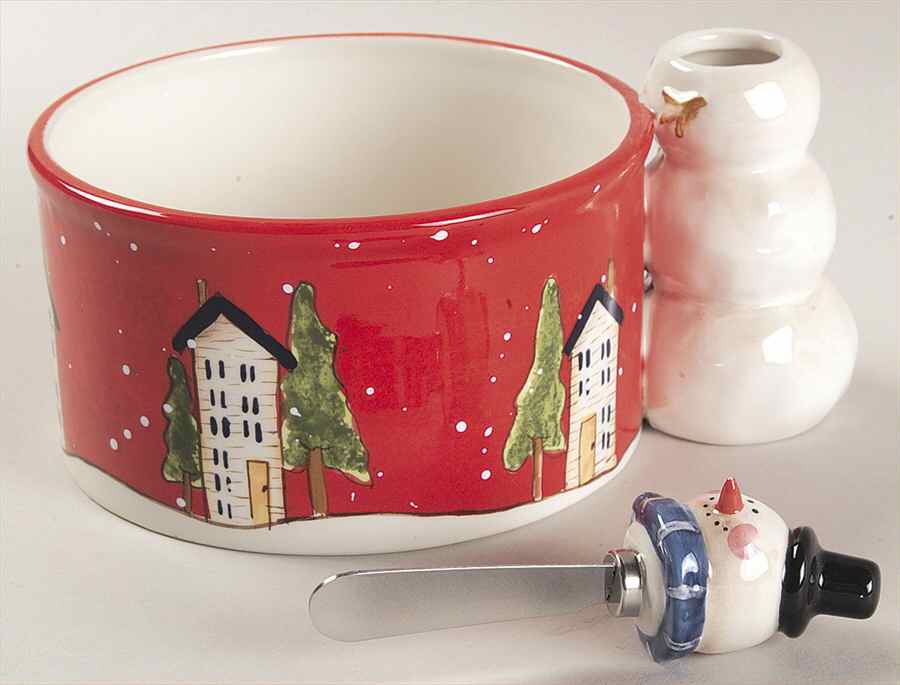 Hilltop Snowman Dip Bowl & Spreader Set by Certified International-1