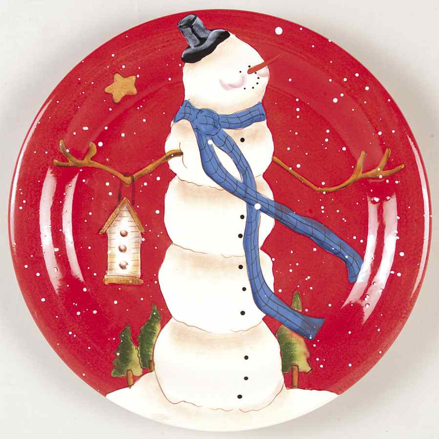 Hilltop Snowman Dinner Plate by Certified International-1