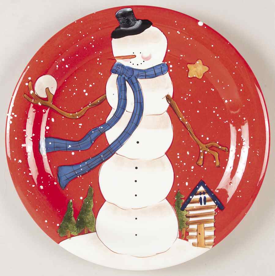 Hilltop Snowman Dinner Plate by Certified International-1