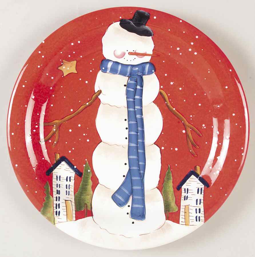 Hilltop Snowman Dinner Plate by Certified International-1