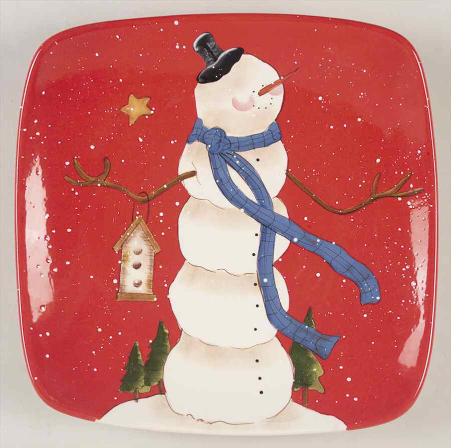 Hilltop Snowman 13" Square Serving Platter by Certified International-1