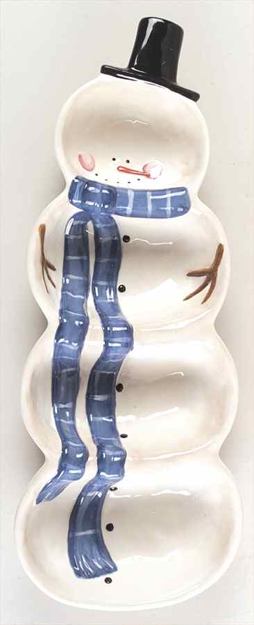 Hilltop Snowman 4-Part Figural Relish by Certified International-1