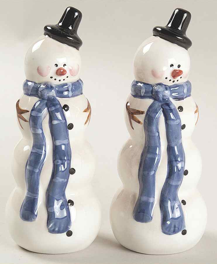 Hilltop Snowman Figural Salt & Pepper Set by Certified International-1