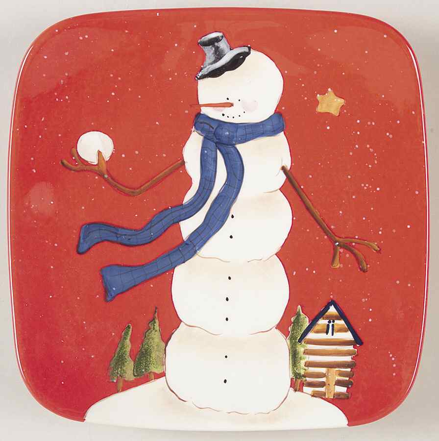 Hilltop Snowman Square Salad Plate by Certified International-1