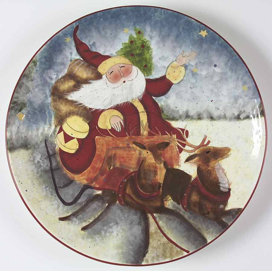 Enchanted Santa 13" Chop Plate (Round Platter) by Certified International-1