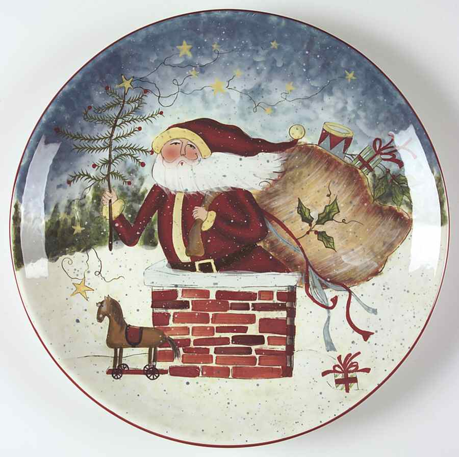 Enchanted Santa 13" Chop Plate (Round Platter) by Certified International-1