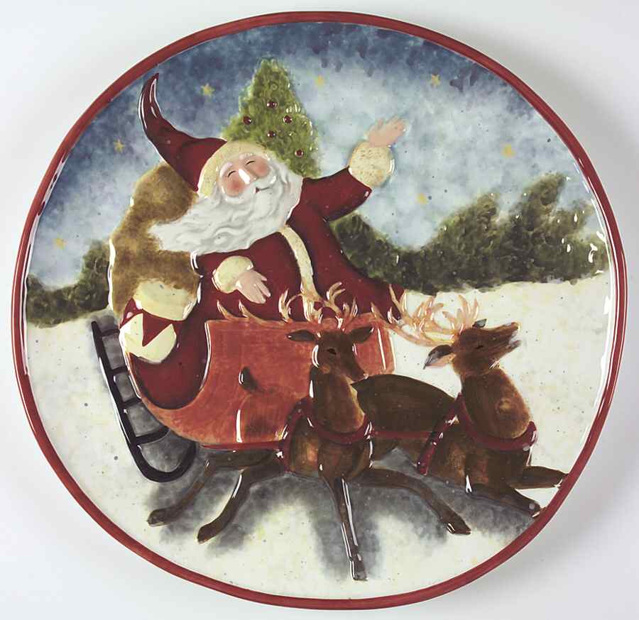 Enchanted Santa 16" Chop Plate (Round Platter) by Certified International-1