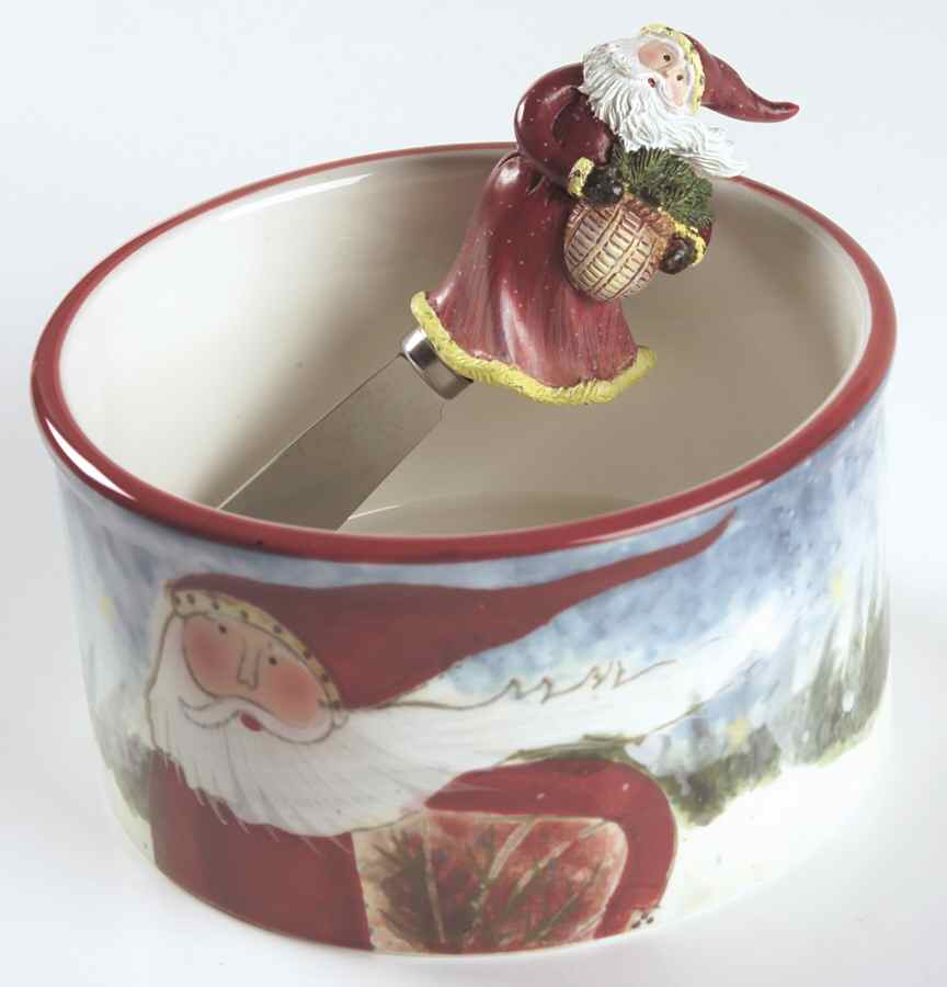 Enchanted Santa Dip Bowl & Spreader Set by Certified International-1