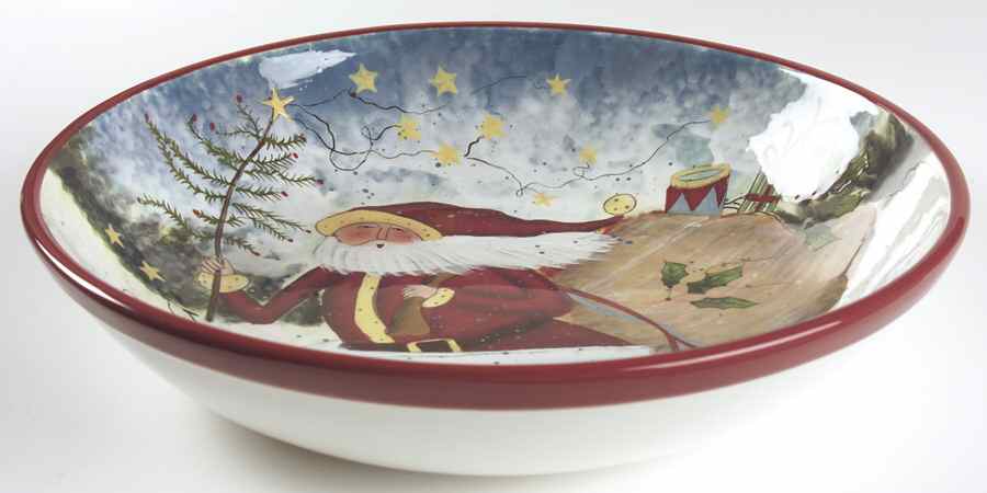 Enchanted Santa 13" Pasta Serving Bowl by Certified International-1