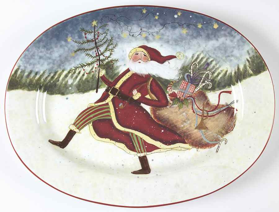 Enchanted Santa 16" Oval Serving Platter by Certified International-1