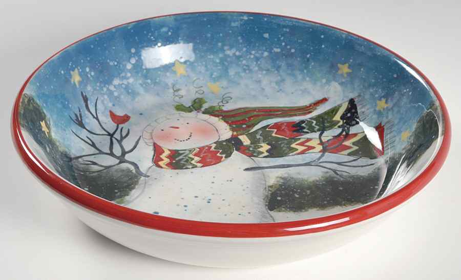 Enchanted Snowman 9" Individual Pasta Bowl by Certified International-1