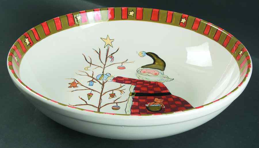 Celebrate Santa 13" Pasta Serving Bowl by Certified International-1