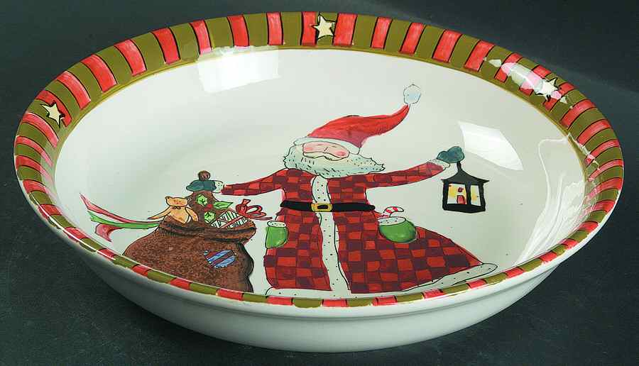 Celebrate Santa 9" Individual Pasta Bowl by Certified International-1