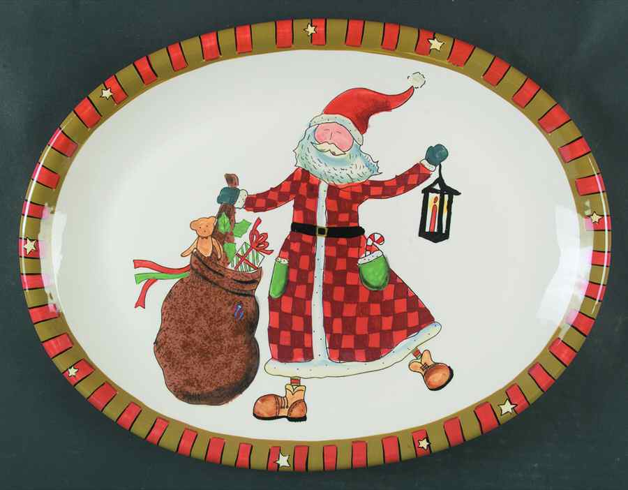 Celebrate Santa 16" Oval Serving Platter by Certified International-1