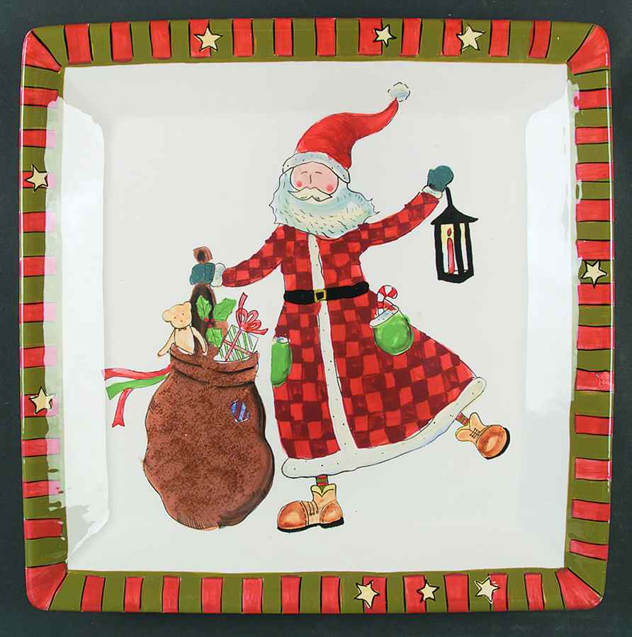 Celebrate Santa 13" Square Serving Platter by Certified International-1
