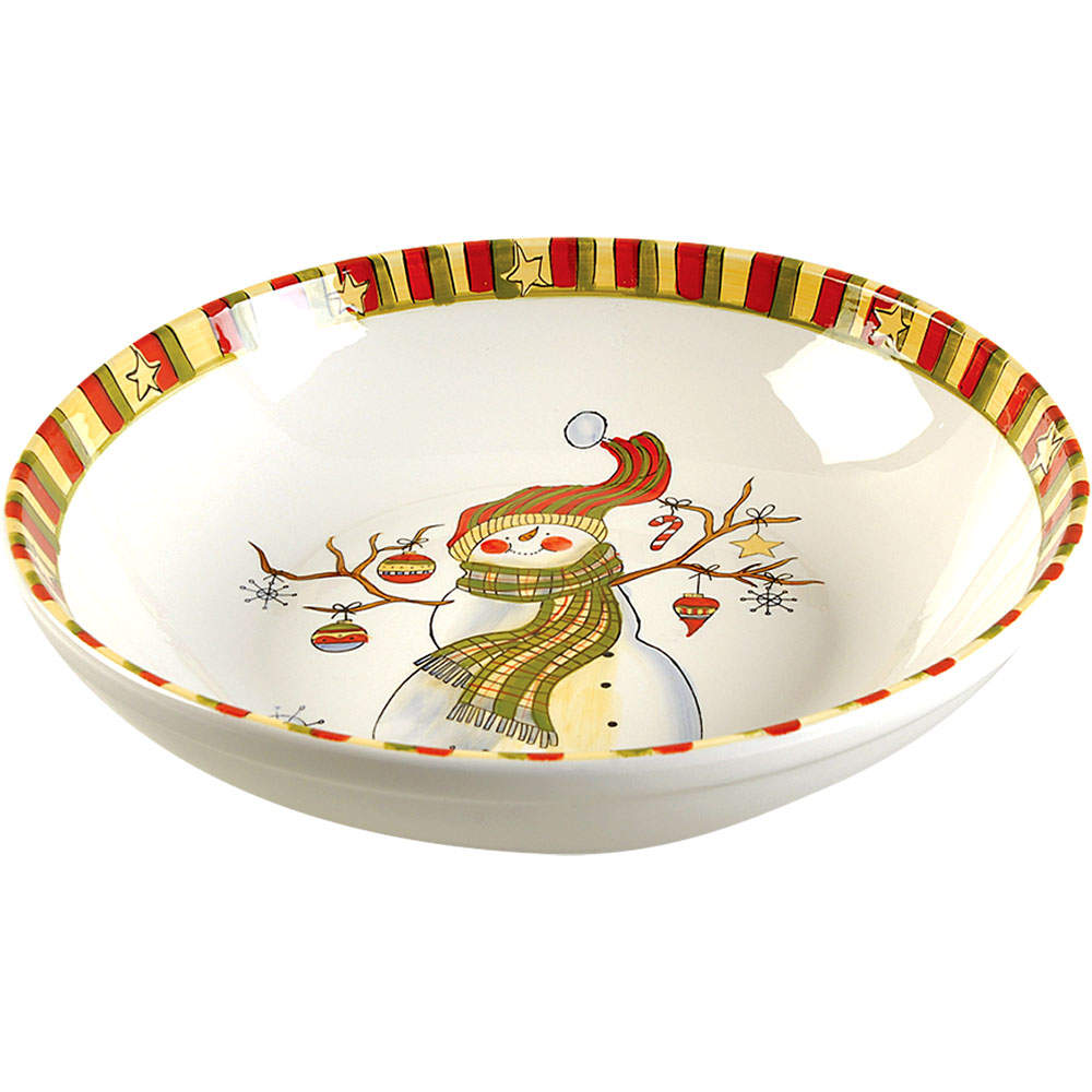 Celebrate Snowman 13" Pasta Serving Bowl by Certified International-1