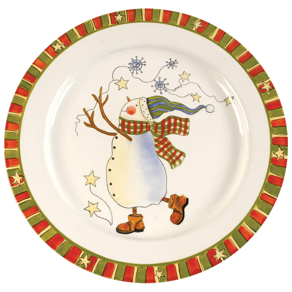 Celebrate Snowman 12" Chop Plate (Round Platter) by Certified International-1
