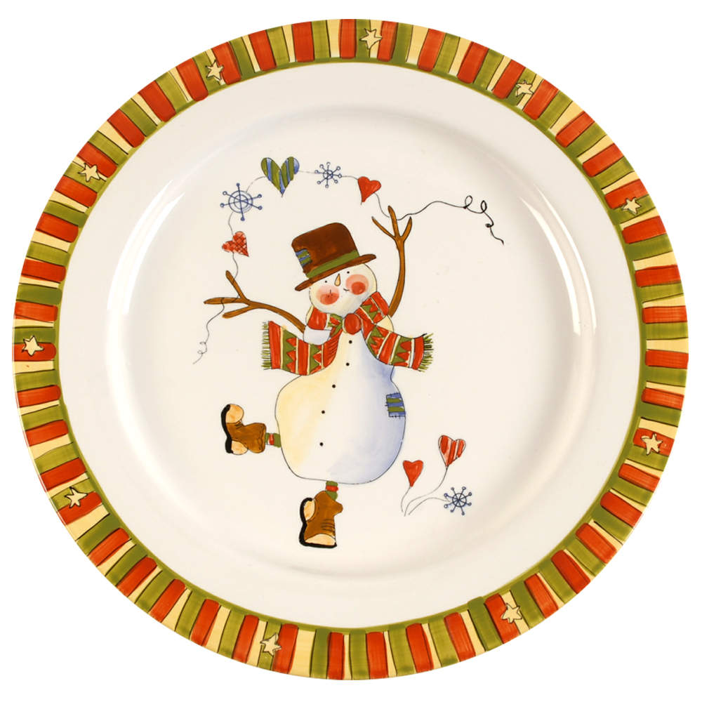 Celebrate Snowman 12" Chop Plate (Round Platter) by Certified International-1