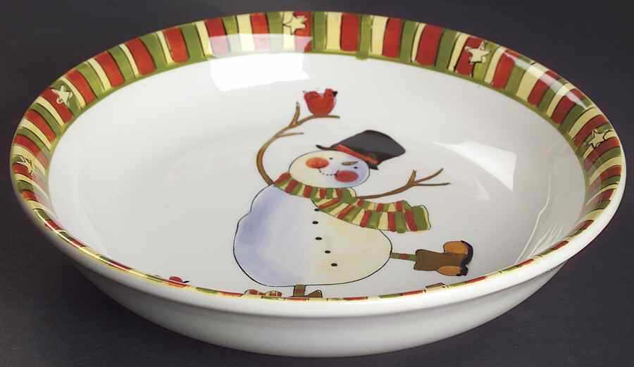 Celebrate Snowman 9" Individual Pasta Bowl by Certified International-1