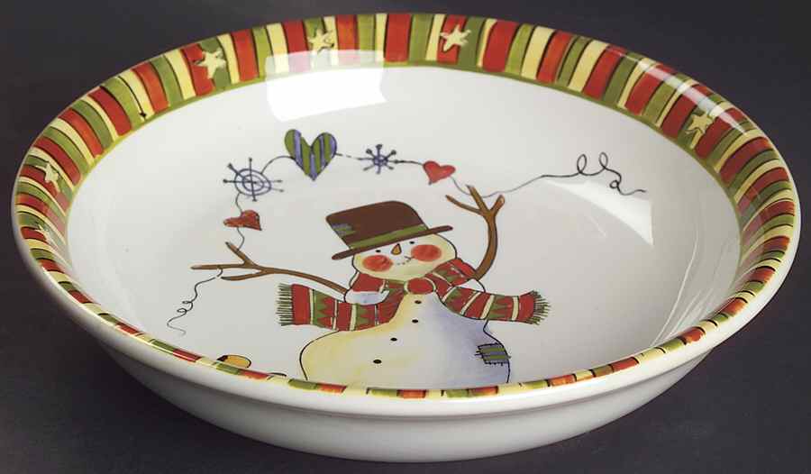 Celebrate Snowman 9" Individual Pasta Bowl by Certified International-1