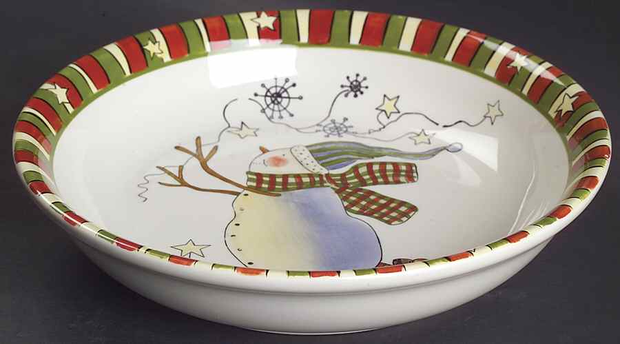 Celebrate Snowman 9" Individual Pasta Bowl by Certified International-1