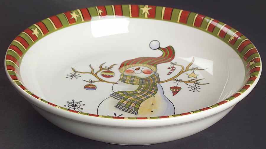 Celebrate Snowman 9" Individual Pasta Bowl by Certified International-1