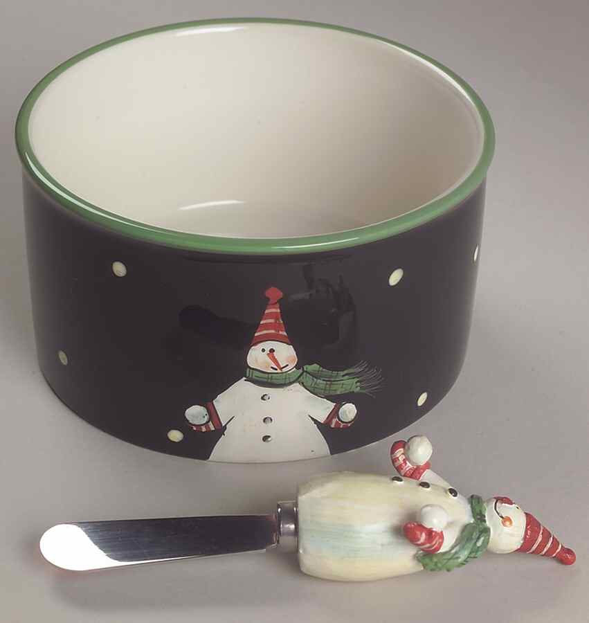 Juggling Snowman Dip Bowl & Spreader Set by Certified International-1