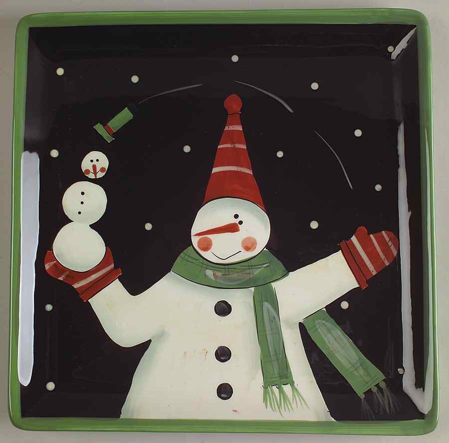 Juggling Snowman Dinner Plate by Certified International-1