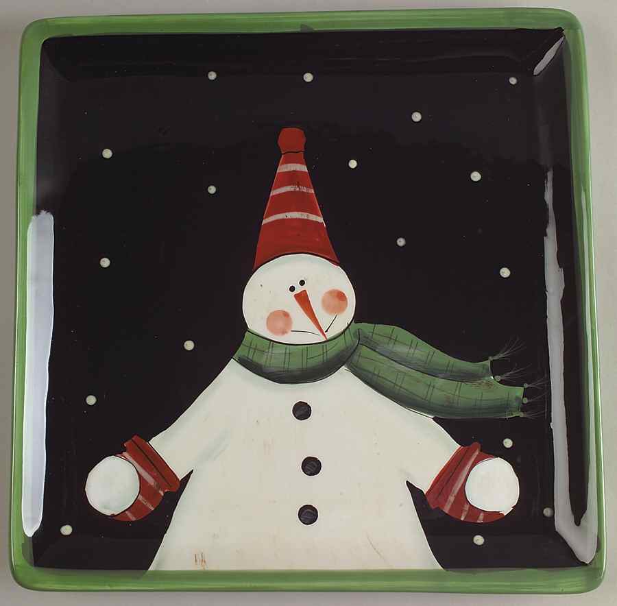 Juggling Snowman Dinner Plate by Certified International-1