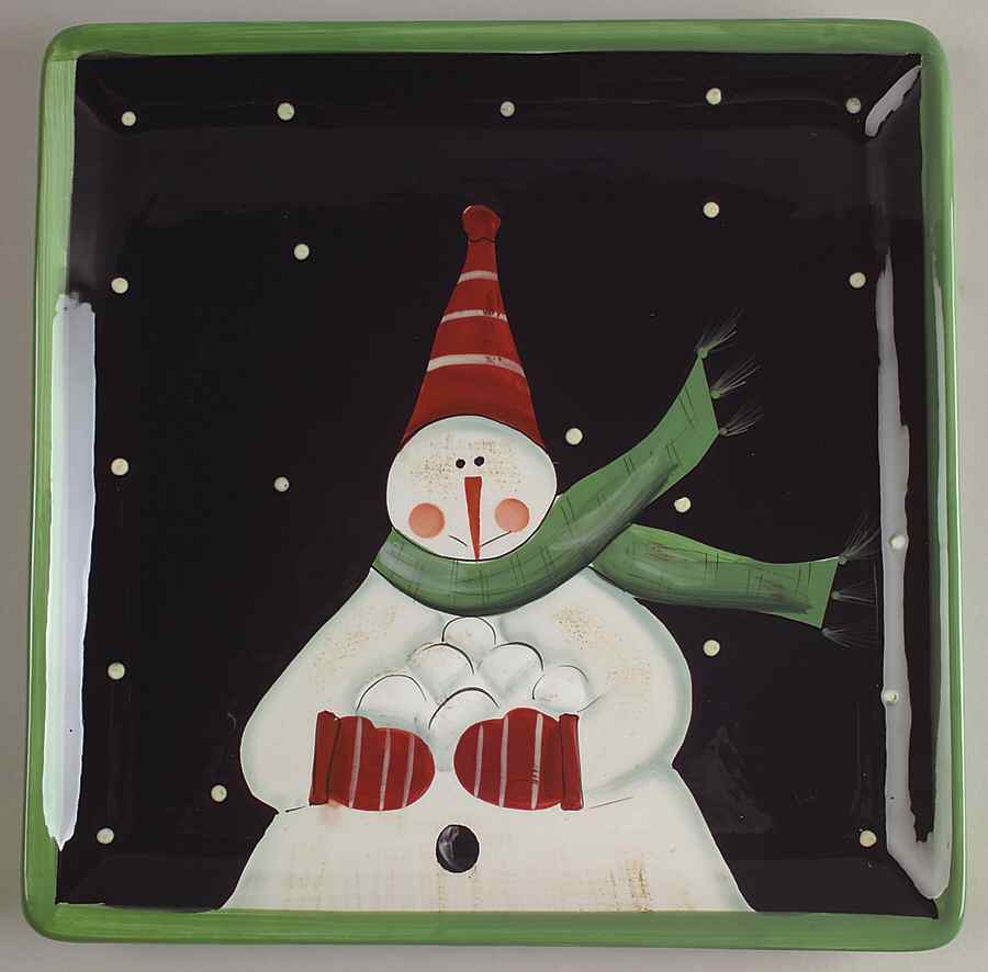 Juggling Snowman Dinner Plate by Certified International-1