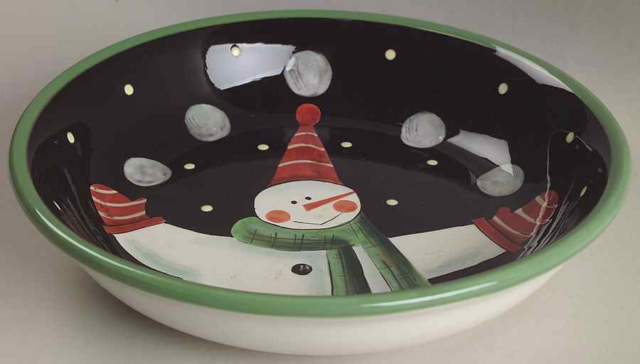 Juggling Snowman 9" Individual Pasta Bowl by Certified International-1
