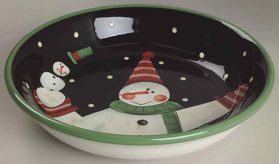 Juggling Snowman 9" Individual Pasta Bowl by Certified International-1