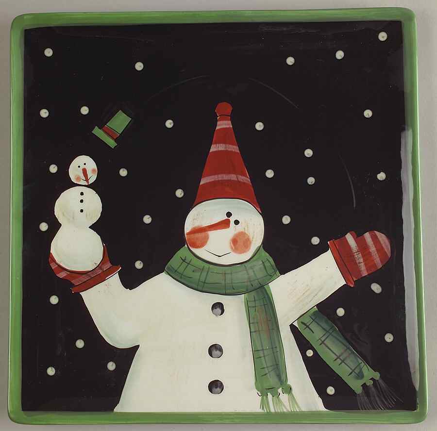 Juggling Snowman Salad/Dessert Plate by Certified International-1
