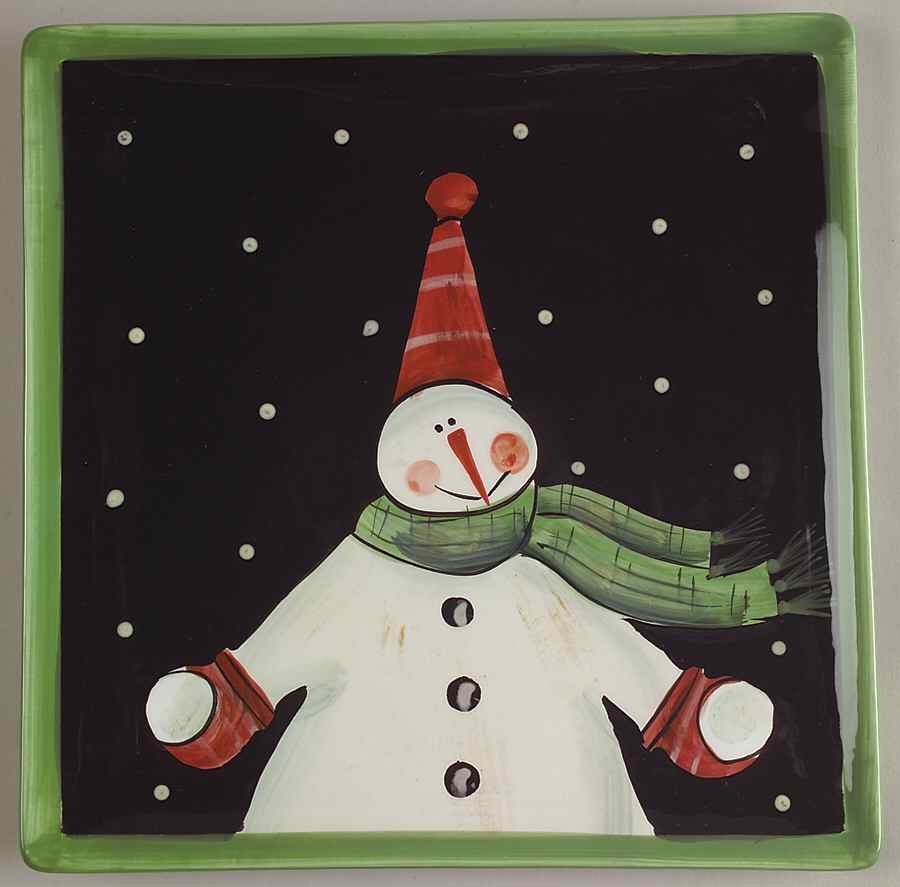 Juggling Snowman Salad/Dessert Plate by Certified International-1