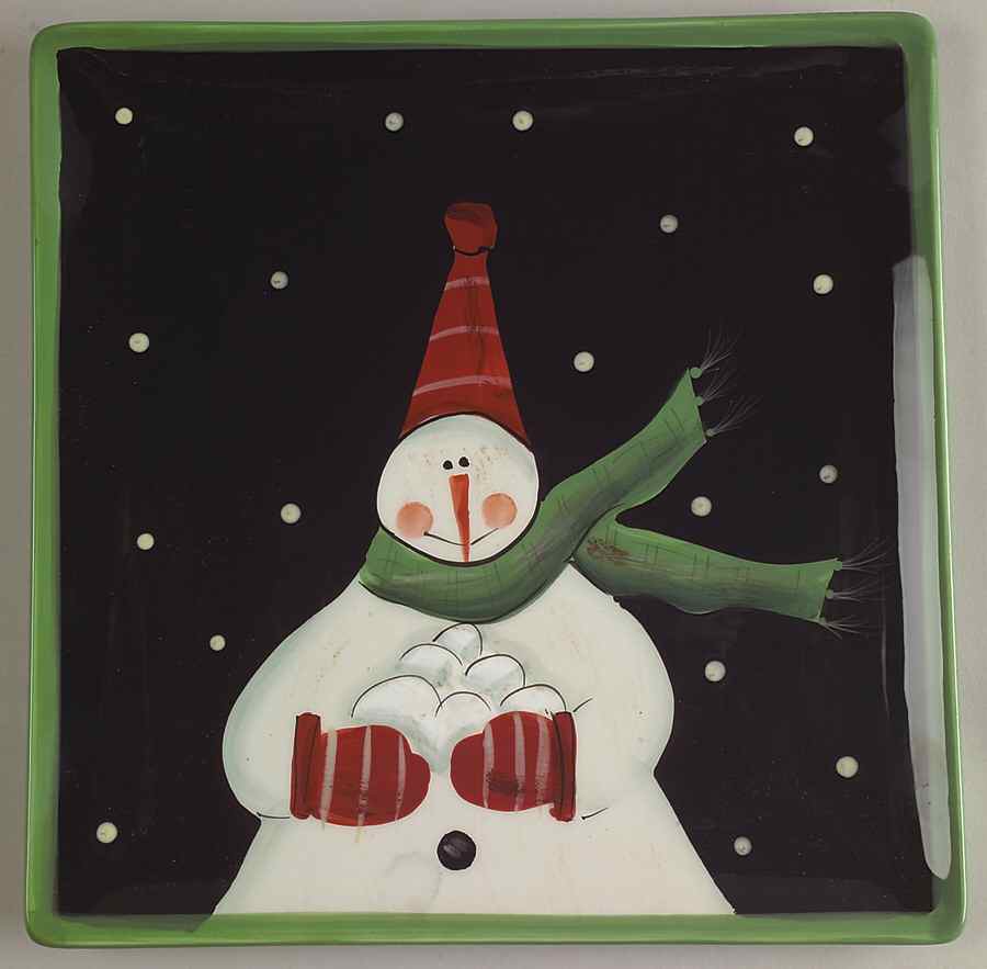 Juggling Snowman Salad/Dessert Plate by Certified International-1