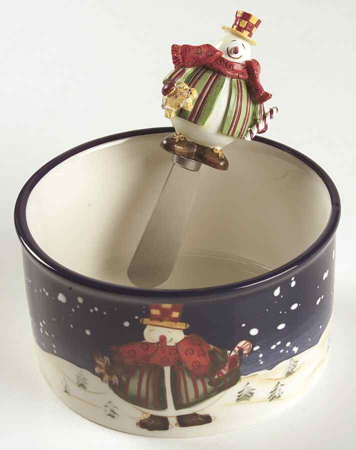 Top Hat Snowman Dip Bowl & Spreader Set by Certified International-1