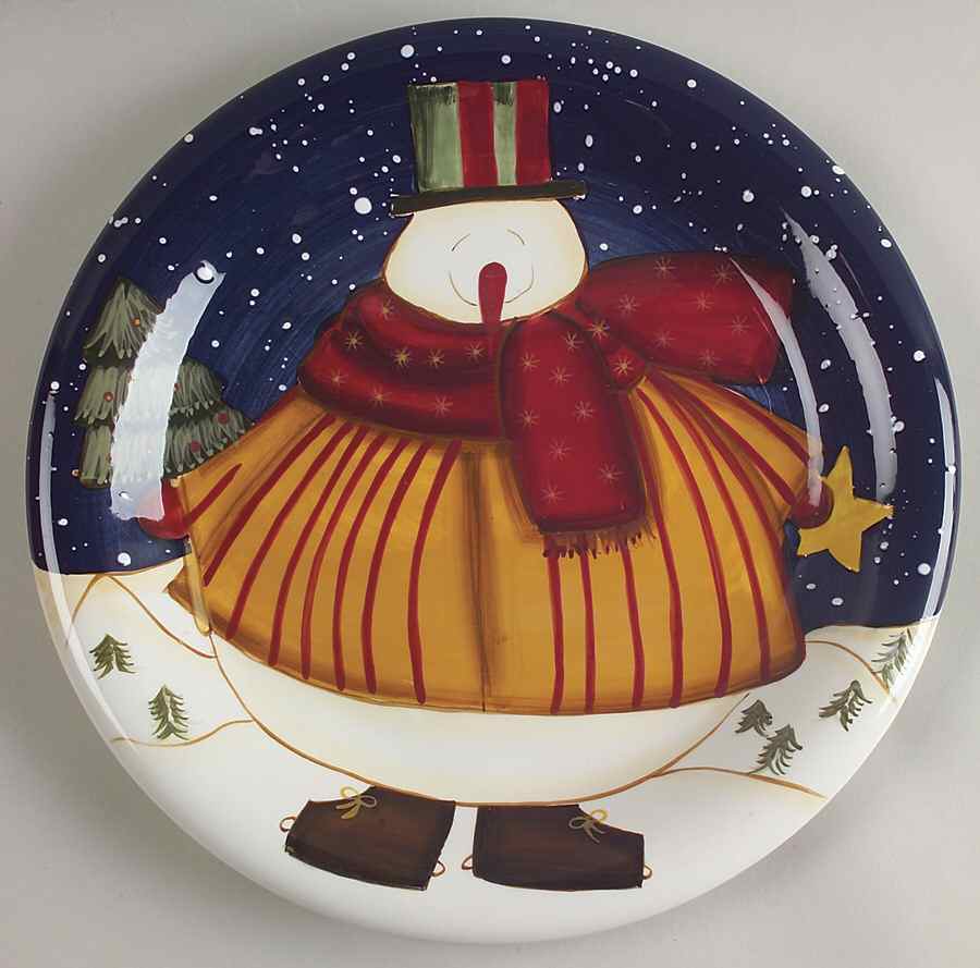Top Hat Snowman Dinner Plate by Certified International-1