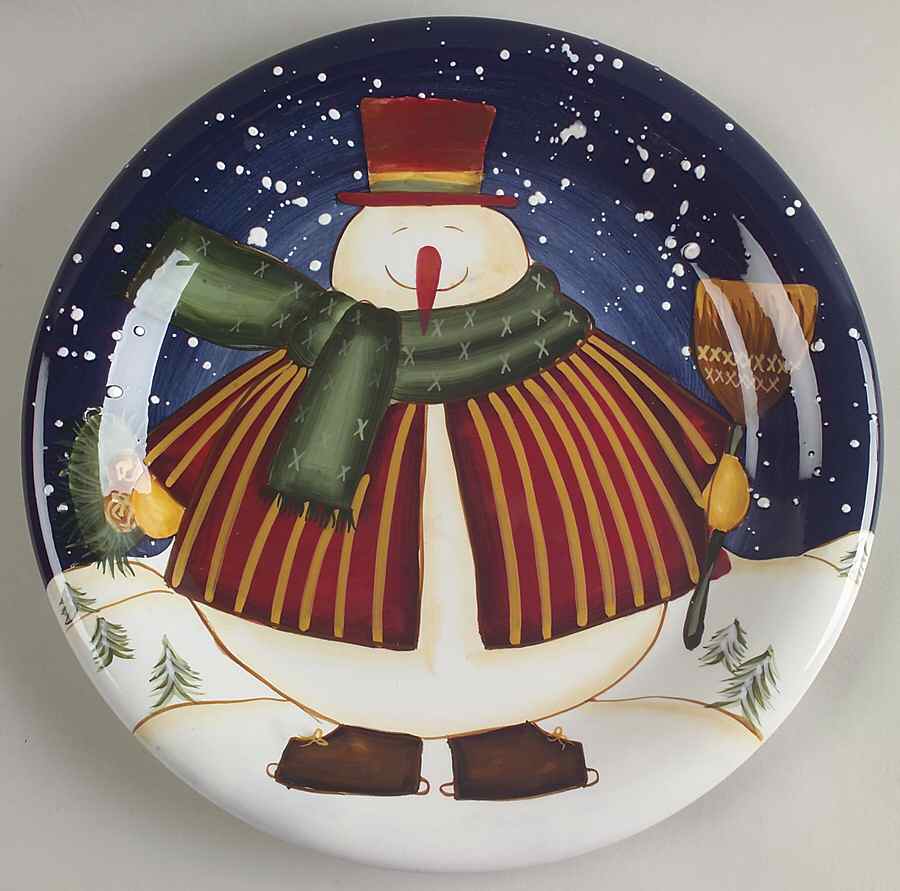 Top Hat Snowman Dinner Plate by Certified International-1