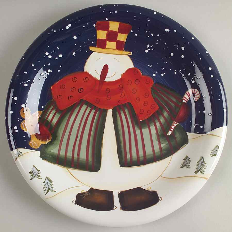 Top Hat Snowman Dinner Plate by Certified International-1