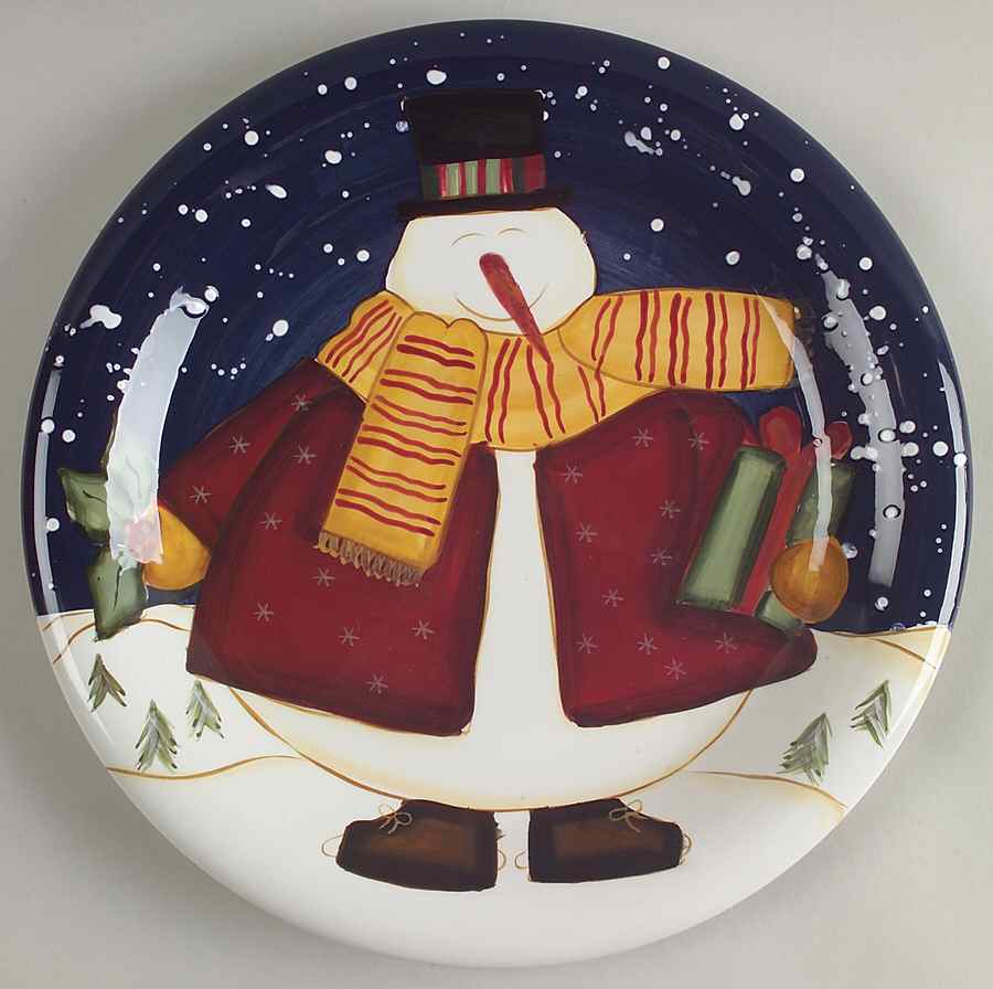 Top Hat Snowman Dinner Plate by Certified International-1